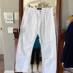 Kiton white button up jeans